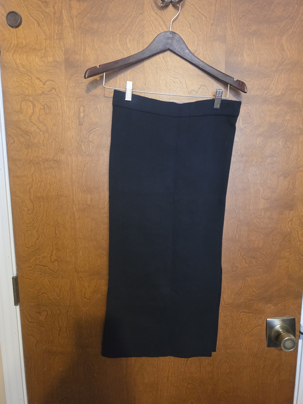 LOFT Black Knit Midi Pencil Skirt